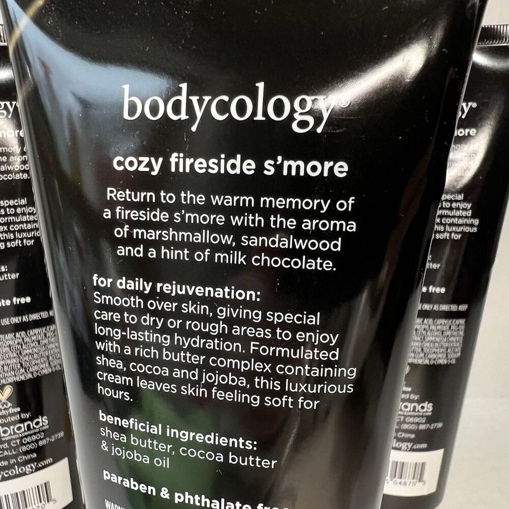 3 Bodycology Cozy Fireside S'more Body Cream Shea Cocoa Butter Jojoba Oil 8 oz - Picture 6 of 8
